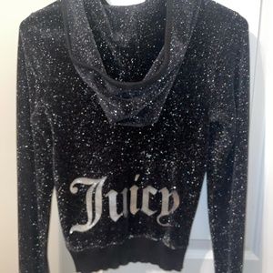 Black Juicy Couture Sweatshirt with Silver Glitter (size small)